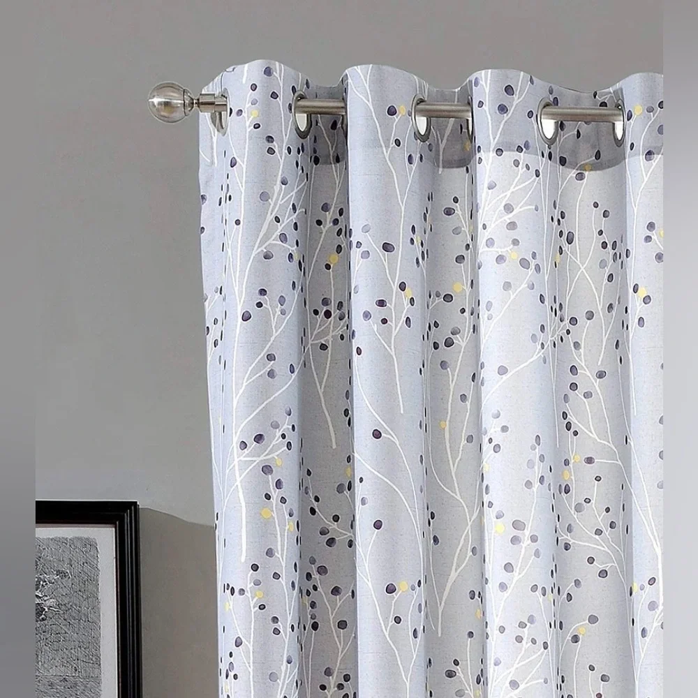 DriftAway Harper Ink Botanical Room-darkening Curtain Panel Pair 50